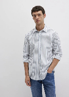Resim Mavi Çizgili Erkek Gömlek M0211705-90928