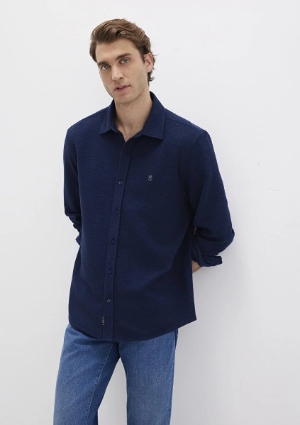 Resim Mavi Erkek Uzun Kol Gömlek M0211789-70497