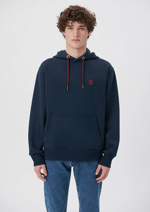 Resim Mavi Kapüşonlu Erkek Sweatshirt M065809-29743