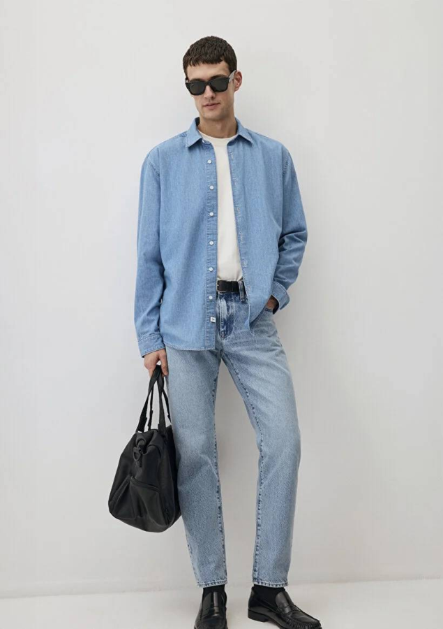 Resim Mavi Tapered Erkek Jean Pantolon M0010172-89642
