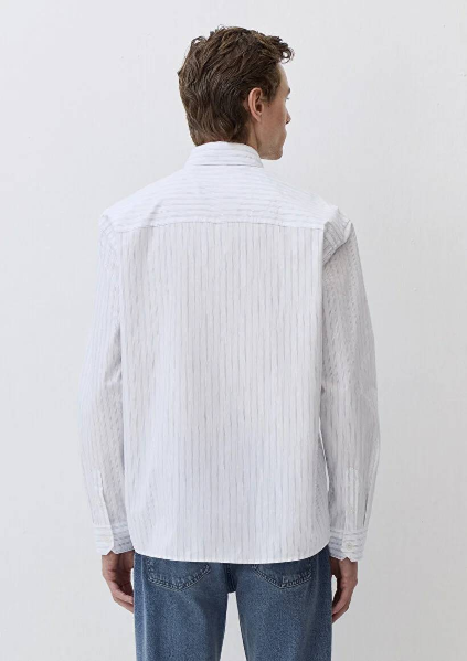 Resim Mavi Çizgili Erkek Gömlek M0211553-90906