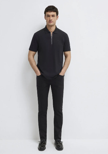 Resim Mavi Polo Yaka Erkek T-shirt M0613137-900