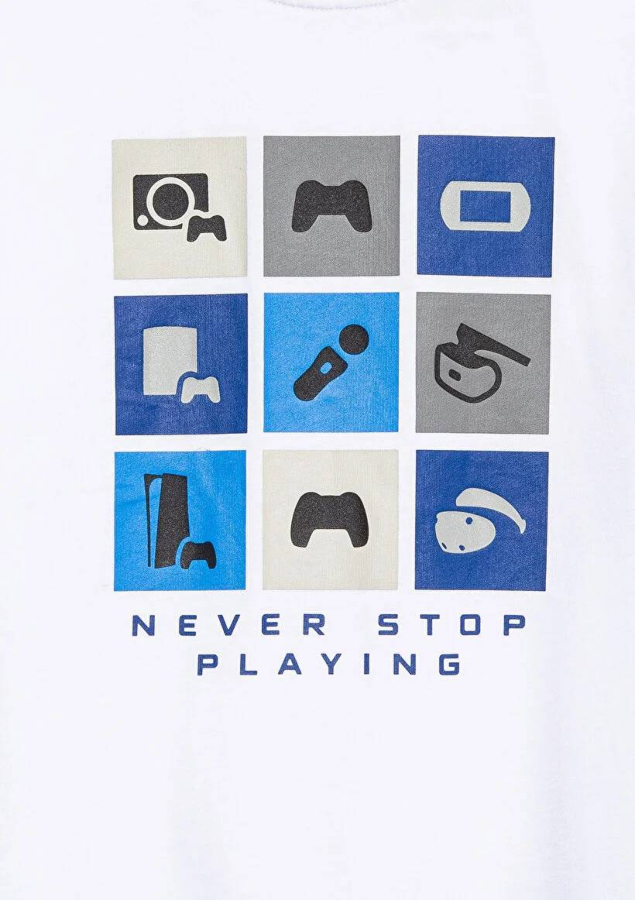 Resim Mavi Ps Never Erkek Çocuk T-Shirt M6610374-620