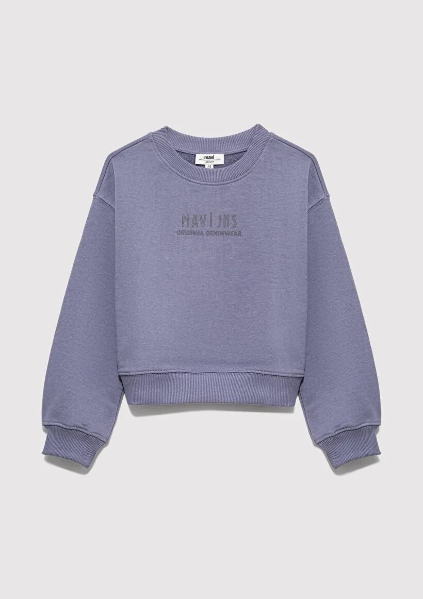 Resim Mavi Logo Baskılı Kız Çocuk Sweat M7S10146-88095