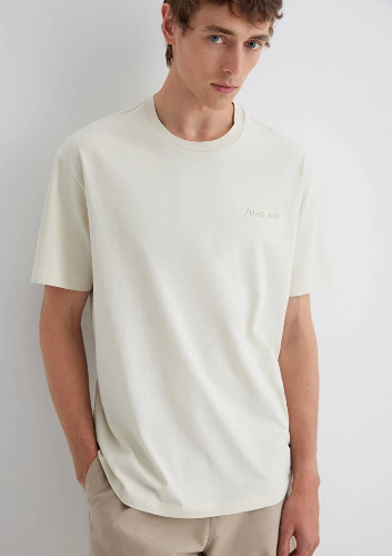 Resim Mavi Loose Erkek  T-shirt M0612733-70134