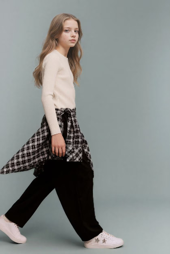 Resim Defacto Kız Çocuk Kanvas Pantolon G6753A8/BK27