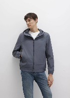 Resim Mavi Kapüşonlu Erkek Mont M0110643-80776