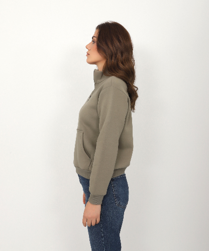 Resim Viole&More Kadın Sweat 114 Yarım Fermuarlı
