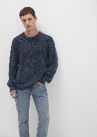 Resim Mavi Bisiklet Yaka Erkek Kazak M070767-34319