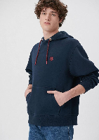 Resim Mavi Kapüşonlu Erkek Sweatshirt M065809-29743