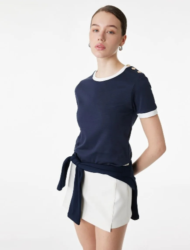 Resim Koton Kadın T-shirt 6SAK50011EK