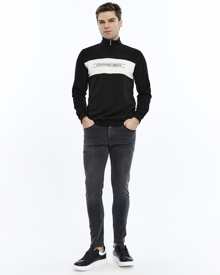 Resim Paul&More Yarım Fermuar Erkek Sweat 227 Parçalı Yarım Fermuarlı