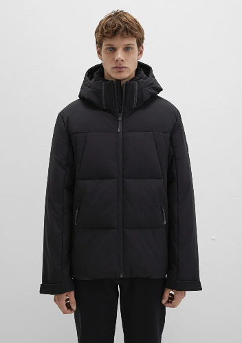 Resim Mavi Kapüşonlu Erkek Mont M0110675-71379