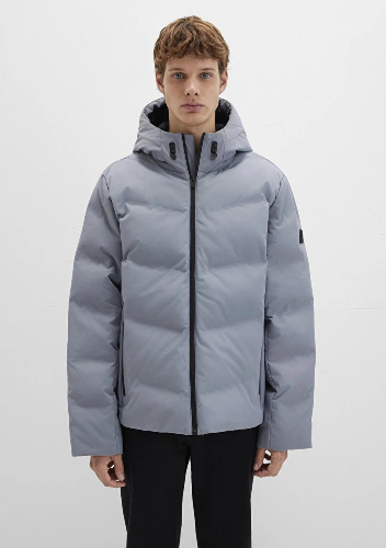 Resim Mavi Kapüşonlu Erkek Mont M0110651-85550