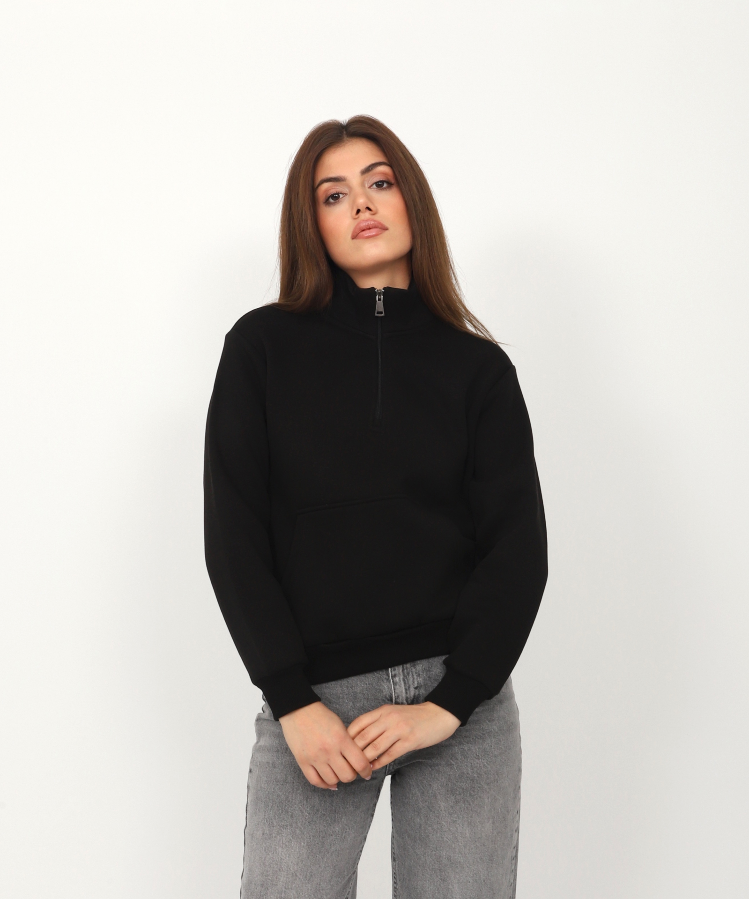 Resim Viole&More Kadın Sweat 114 Yarım Fermuarlı