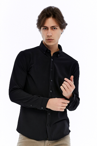 Resim Paul&More Yaka Düğmeli Ön Fitil Gömlek 70085