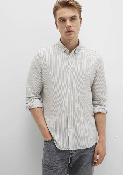 Resim Mavi Çizgili Erkek Gömlek M0211402-91332