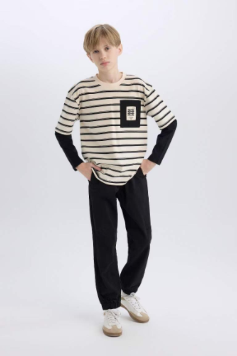 Resim Defacto Erkek Çocuk Kanvas Pantolon B6713A8/BK81