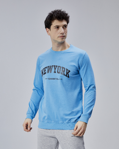 Resim Paul&More Erkek Sweat New York Baskı 0 Yaka 2 İp