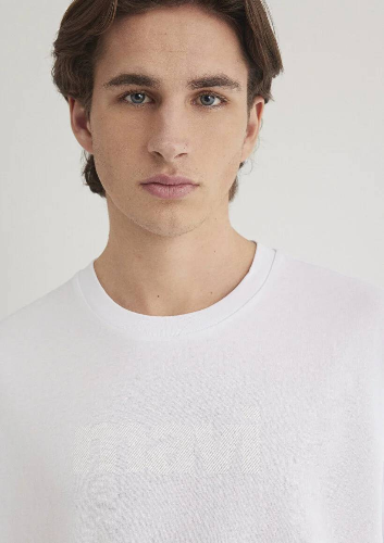 Resim Mavi Logo Tişört Beyaz Erkek T-Shirt M0611807-620