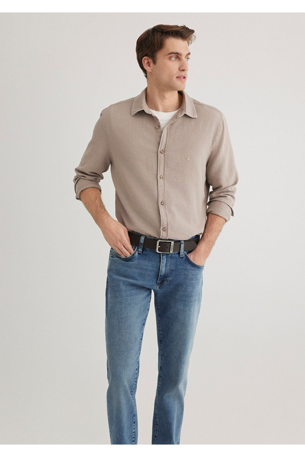 Resim Mavi  Erkek Uzun Kol Gömlek M0211461-80697