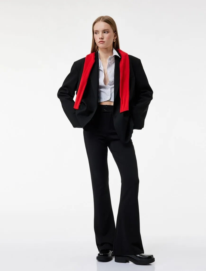 Resim Koton Kadın Kanvas Pantolon 6WAL40105IK