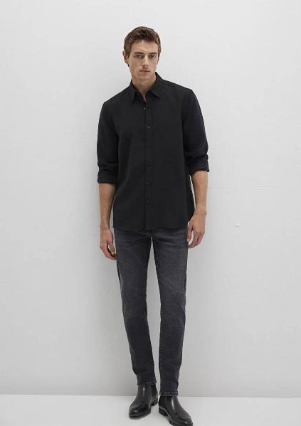 Resim Mavi Uzun Kol Erkek Gömlek M0211659-900