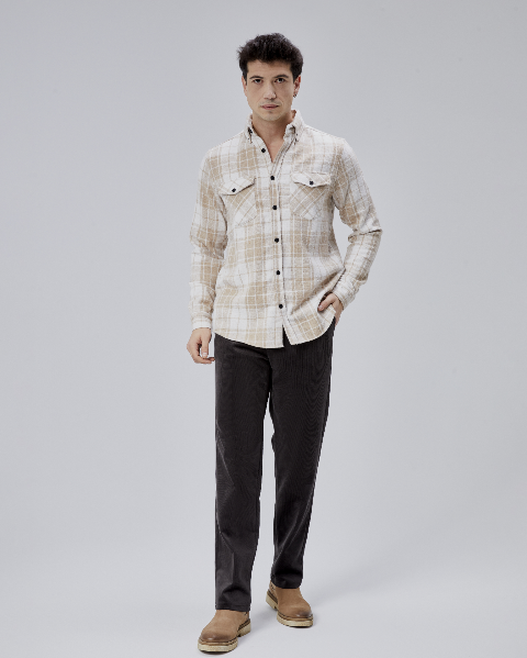 Resim Paul&More Çift Cep Kapaklı Erkek Gömlek 8025-1