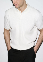 Resim Mavi Polo Yaka Erkek T-shirt M0613126-70057