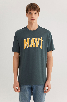 Resim Mavi Logo Tişört Yosun Yeşili Erkek T-Shirt M0611711-71598