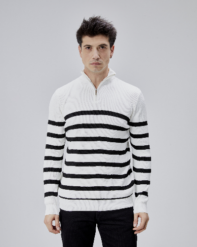 Resim Paul&More Erkek Triko Kazak Arpol Dik Yaka Fermuarlı Pl