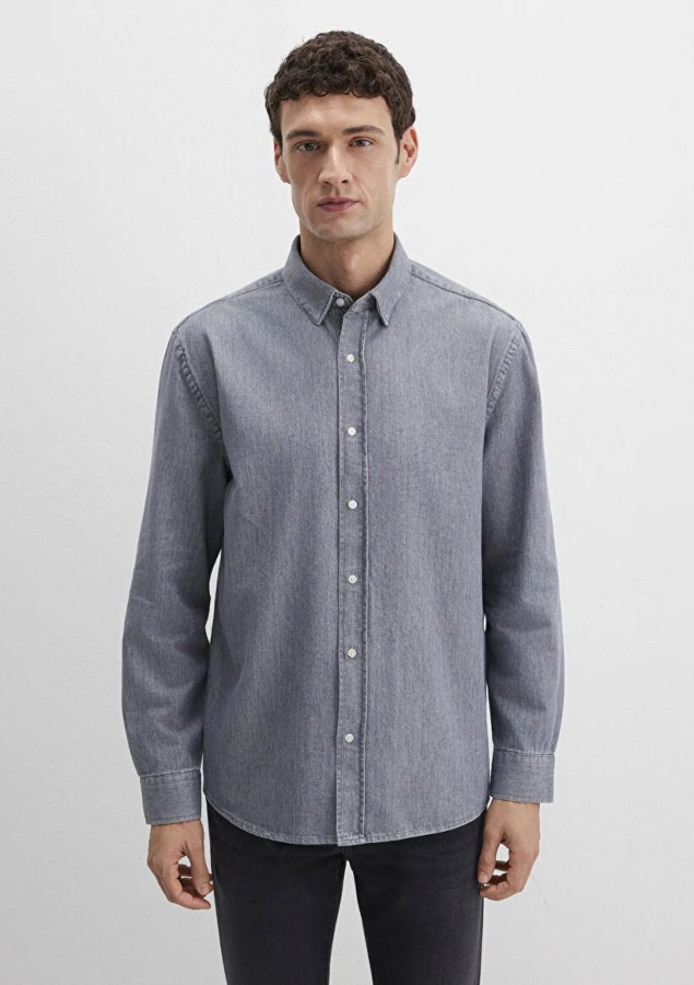 Resim Mavi Erkek Uzun Kol Gömlek M0211765-89892