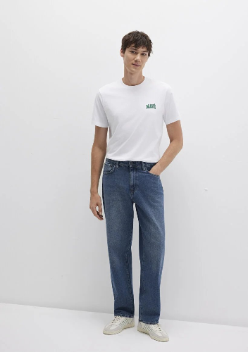 Resim Mavi Logo Erkek T-shirt M0611714-620