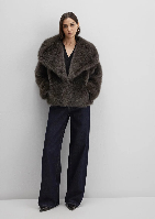 Resim Mavi Kısa Tüylü Kadın Ceket M1110781-71593