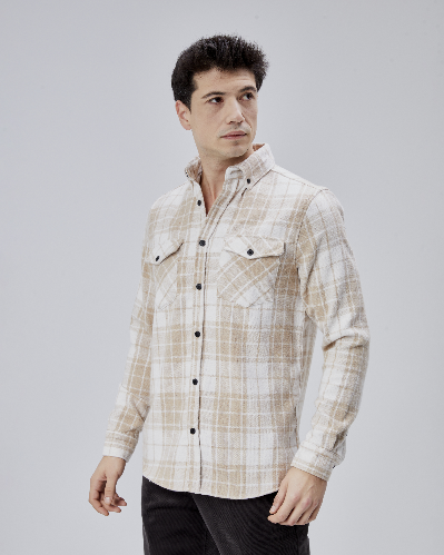 Resim Paul&More Çift Cep Kapaklı Erkek Gömlek 8025-1