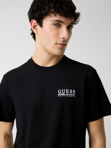 Resim Guess Calı Logo Tee Guess  Erkek  T-shirt M6RI05KBW41-JBLK Ss Bsc