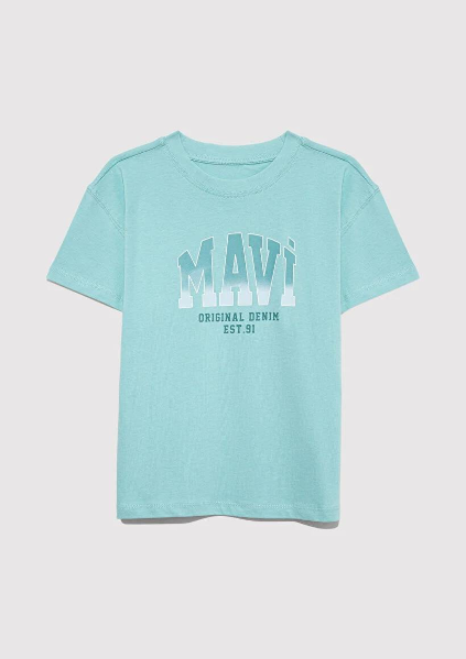 Resim Mavi Jenerik Kız Çocuk T-Shirt M7610386-71748