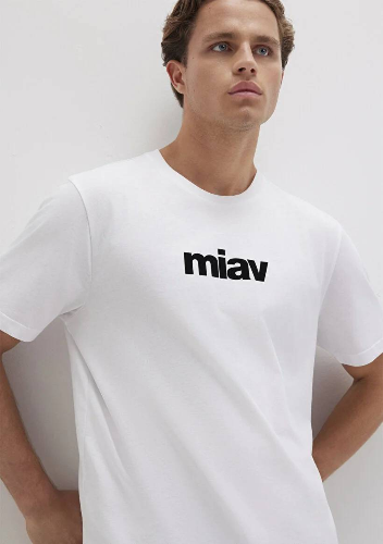 Resim Mavi Miav Baskılı Erkek T-Shirt M067153-602