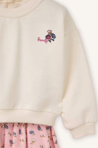 Resim Defacto Kız Bebek Sweat Takım G8105A5/ER99