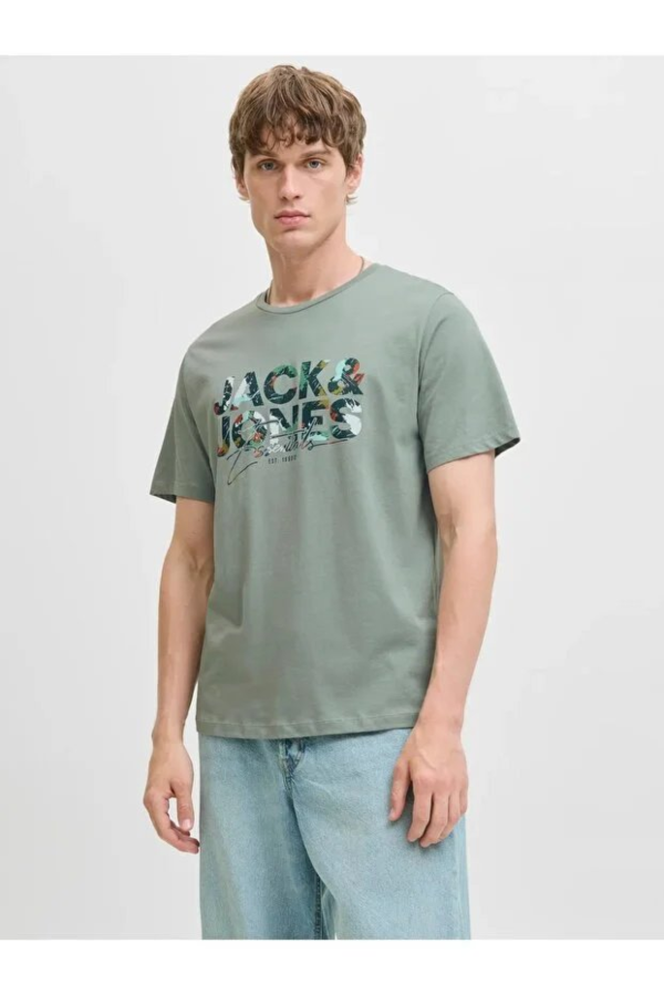 Resim Jack & Jones Jjgeplas Tee Ss Crew Neck Ln Erkek T-shirt 12278523