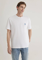 Resim Mavi Logo Nakışlı Erkek T-shirt M067074-620