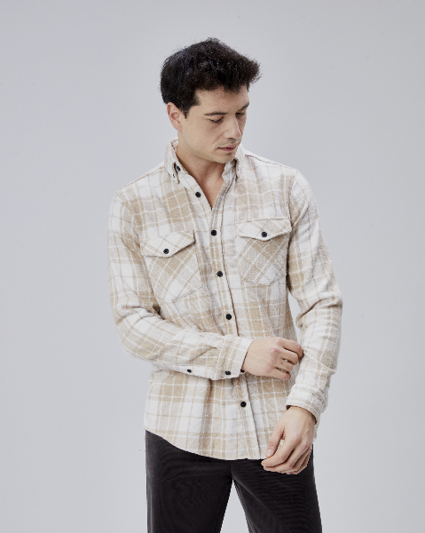 Resim Paul&More Çift Cep Kapaklı Erkek Gömlek 8025-1