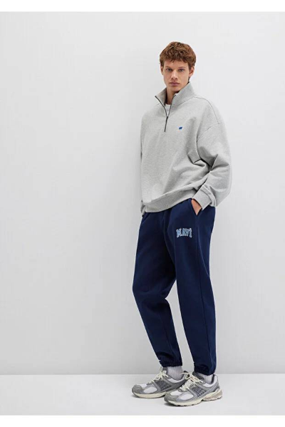 Resim Mavi Baskılı Erkek Eşofman Alt M0010207-70497