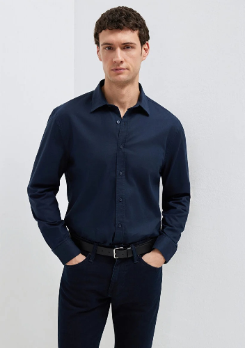 Resim Mavi Erkek Uzun Kol Gömlek M0211670-80872