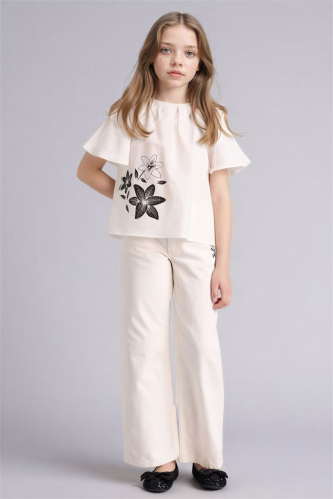 Resim Defacto Kız Çocuk Kanvas Pantolon G7579A8/WT34