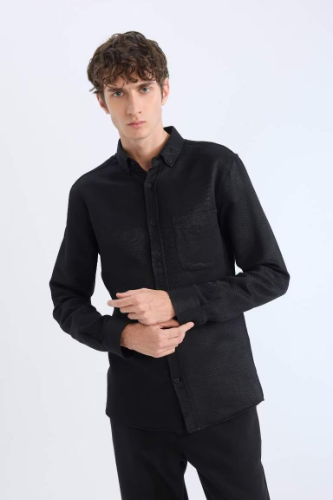 Resim Defacto Erkek Uzun Gömlek T2066AZ/BK81