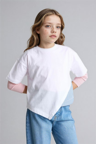 Resim Defacto Kız Çocuk T-shirt H0946A8/WT34