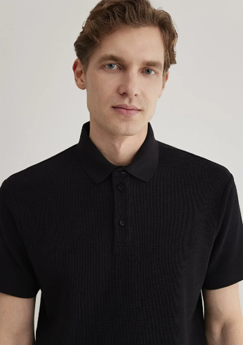 Resim Mavi Polo Yaka Erkek T-shirt M0612521-900