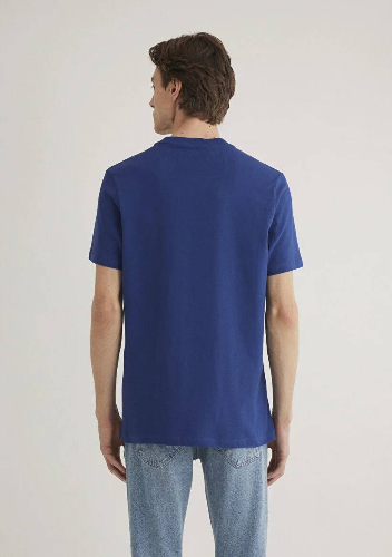 Resim M067153-70722 Mavi Miav Baskılı Erkek T-Shirt