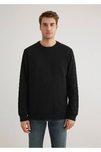 Resim Mavi Bisiklet Yaka Erkek Sweat M0S10329-900